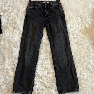 Black Straight Legged Garage Denim Jeans